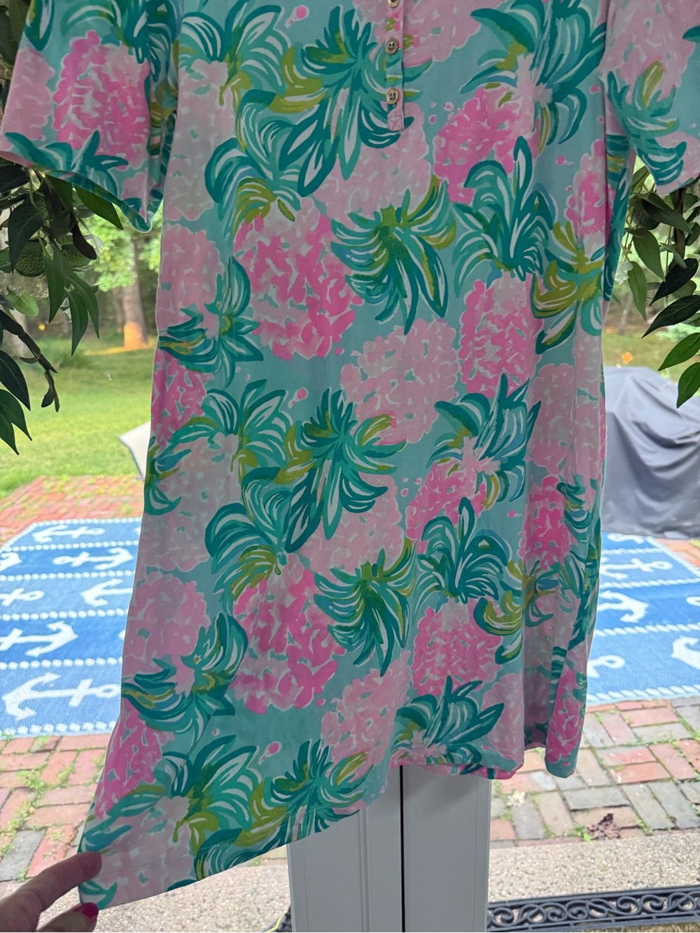 Lilly Pulitzer Pink & Teal Tropical Swim Cover-Up/ Dress - Picture 7 of 7